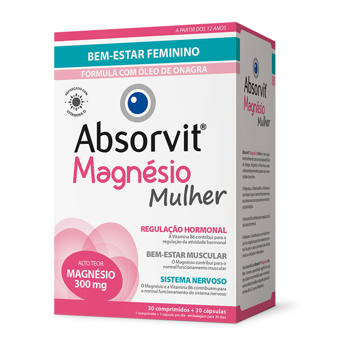 Absorvit Magnésio Mulher 30 cáps + 30 comp
