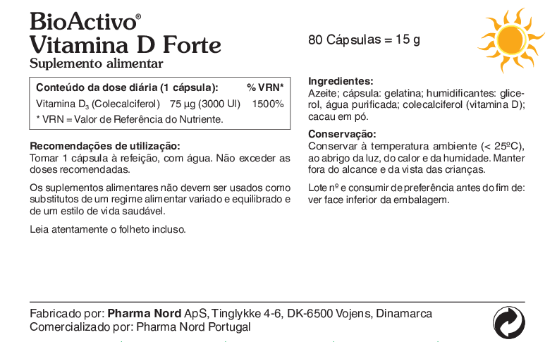 BioActivo Vitamina D Forte 80 cáps.