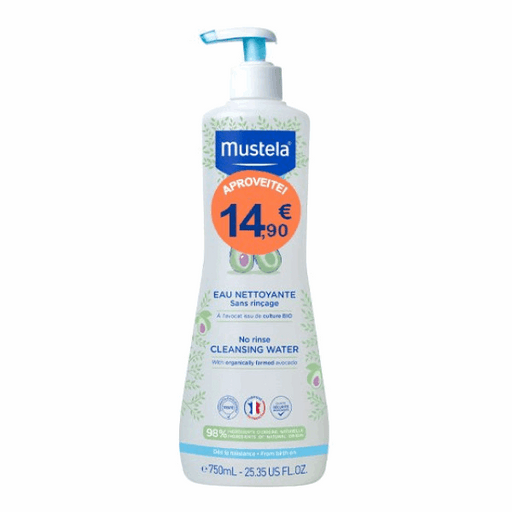 Mustela Água de Limpeza s/Enxaguar 750ml Formato XL Preço Especial