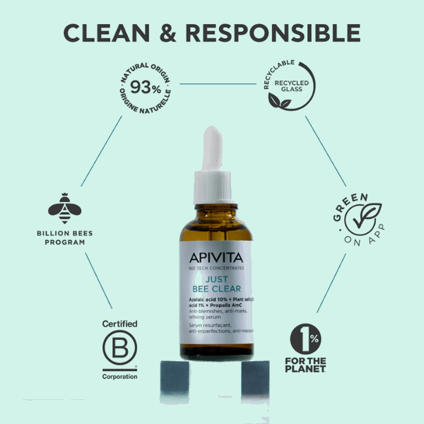 Apivita Just Bee Clear Sérum Redensificador Marcas & Imperfeições 30ml