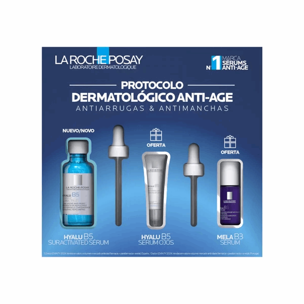 La Roche Posay Coffret Protocolo Anti-Age Sérum Hyalu B5 Suractivated + Oferta Minis Olhos e Mela B3