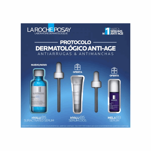 La Roche Posay Coffret Protocolo Anti-Age Sérum Hyalu B5 Suractivated + Oferta Minis Olhos e Mela B3