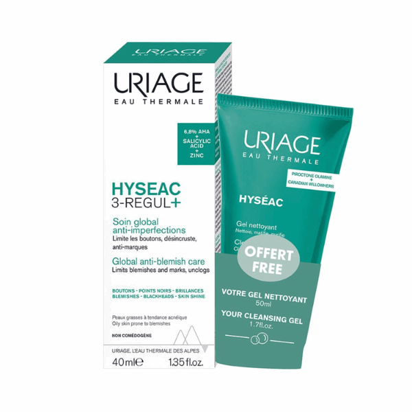 Uriage Hyséac 3-Regul+ Cuidado Global Anti-Imperfeições 40ml + Oferta Gel Limpeza 50ml