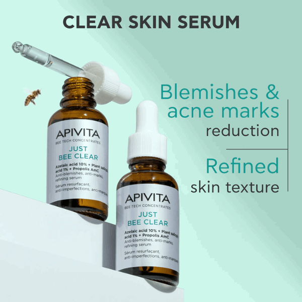 Apivita Just Bee Clear Sérum Redensificador Marcas & Imperfeições 30ml