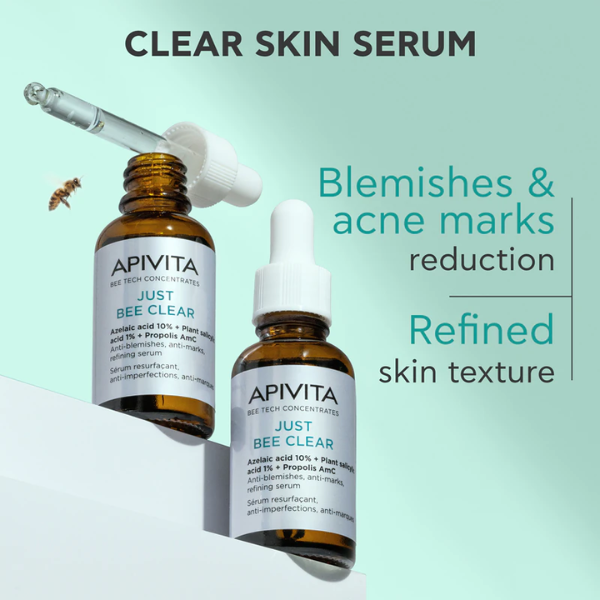 Apivita Just Bee Clear Sérum Redensificador Marcas & Imperfeições 30ml