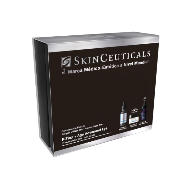 SkinCeuticals Coffret Rugas & Glass Skin P-Tiox + Age Advanced Eye (Oferta HA Intensifier 15ml)