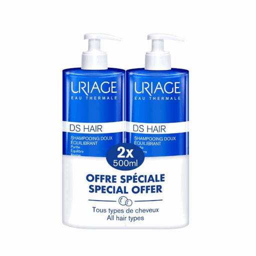 Uriage DS Hair Champô Suave Equilibrante Oferta Especial Pack Duplo 2x500ml