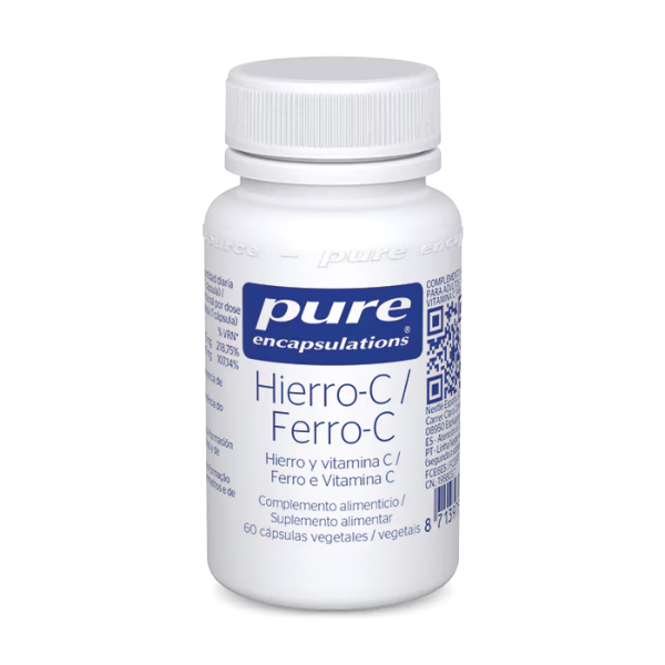 Pure Encapsulations Ferro-C Cansaço Fadiga Deficiência Ferro 60cp.