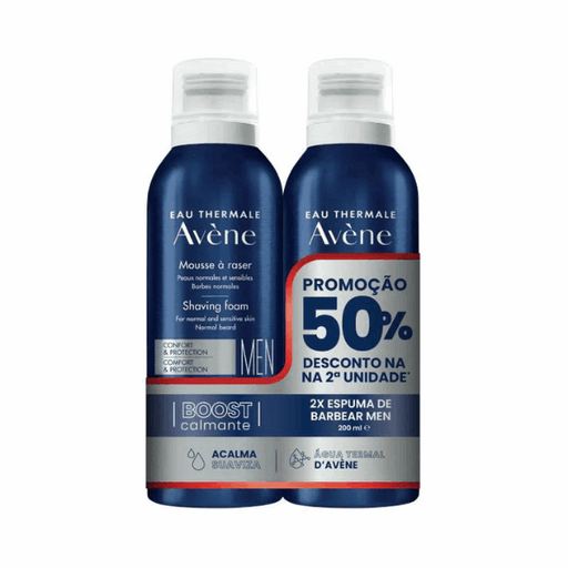 Avène Homem Espuma Barbear Pack Duplo 2x200ml -50% 2ª Unid.