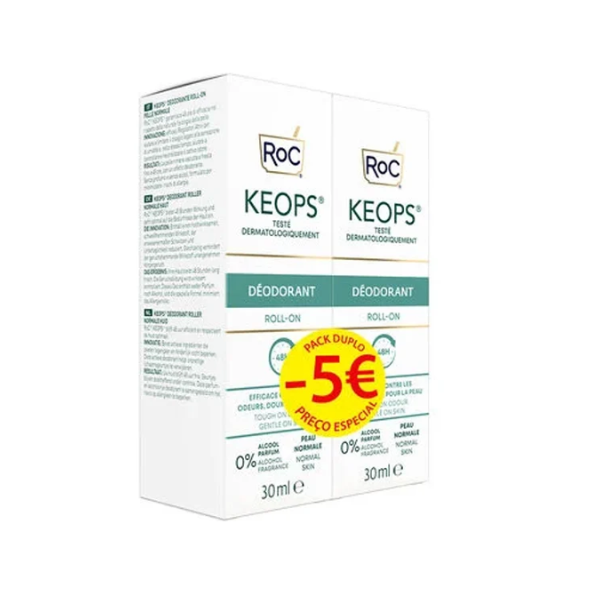 RoC Keops Pack Duplo Desodorizante Roll-On Pele Normal 2x30ml Preço Especial