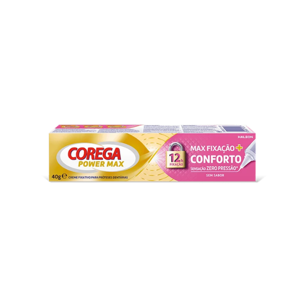 Corega Max Fixação+ Conforto Creme Fixador Próteses Dentárias 40gr.