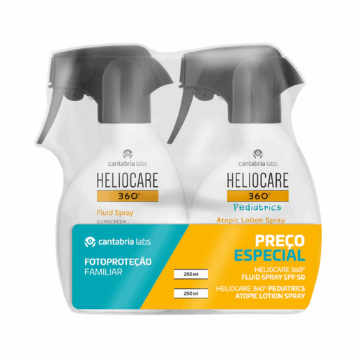 Heliocare 360º Pack Fotoproteção Familiar Fluid Spray + Pediatrics Atopic Lotion 250ml+250ml