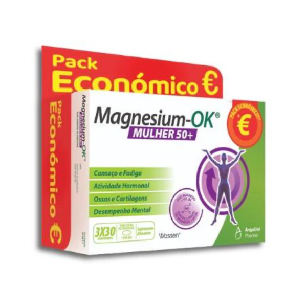 Magnesium-OK Mulher 50+ Pack 3x30cp Preço Especial
