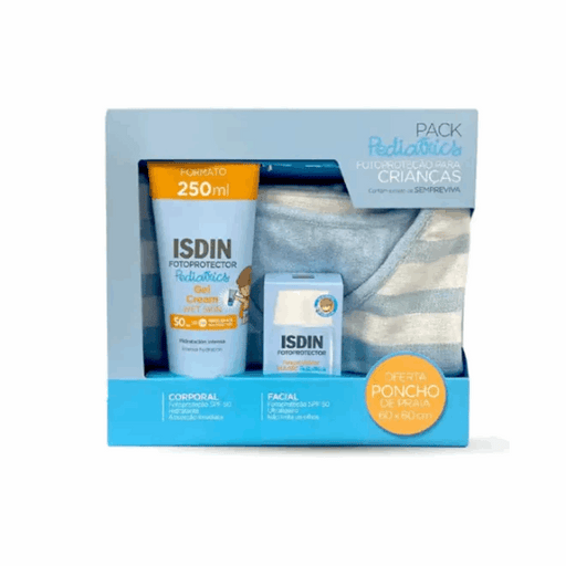 Isdin Fotoprotetor Pack Pediatrics Gel Cream 250ml + Fusion Water 50ml + Oferta Poncho