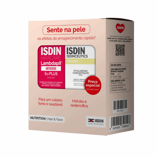 Isdin Pack Nutrition Hair&Face Lambdapil 5α Plus 60 Cápsulas + Isdinceutics Hyaluronic Concentrate Sérum 30ml