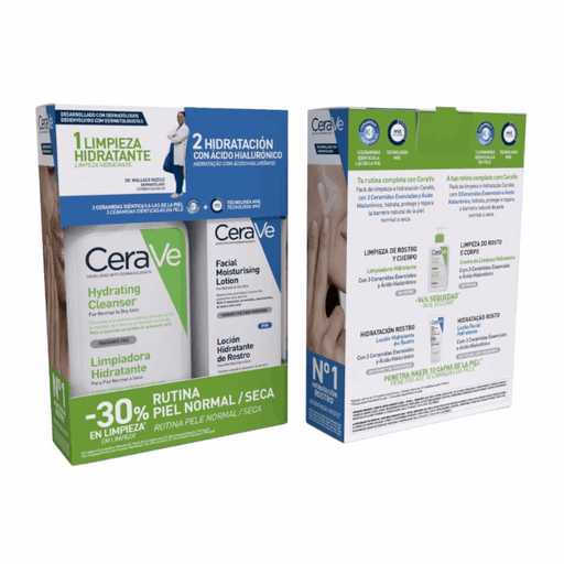 CeraVe Coffret Rotina Pele Normal a Seca Limpeza 236ml + Loção Hidratante Rosto 52ml