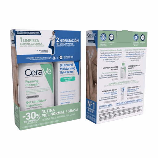 CeraVe Coffret Rotina Pele Normal a Mista Gel Limpeza 236ml + Gel-Creme Oil Control 52ml