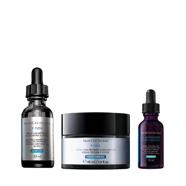SkinCeuticals Coffret Protocolo Glass Skin Rugas P-TIOX Sérum 30ml + Creme 48ml + OFERTA Sérum HA Intensifier Multi-Glycan 15ml