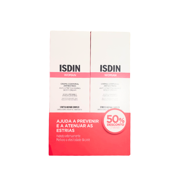 Isdin Woman Anti-Stretch Mark Cream 2x250 ml PACK Duo -50% Discount 2nd Unit 