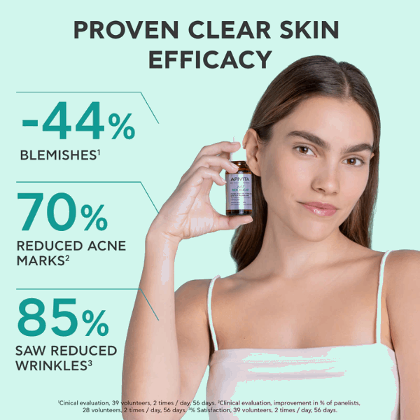 Apivita Just Bee Clear Sérum Redensificador Marcas & Imperfeições 30ml