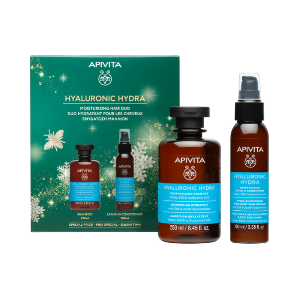 Apivita Hyaluronic Hydra Coffret Champô Hidratante 250ml + Condicionador s/Enxaguar 100ml