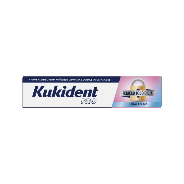 Kukident Pro Fixação Todo o Dia Sabor Fresco Creme Fixador Próteses Dentárias 70gr.