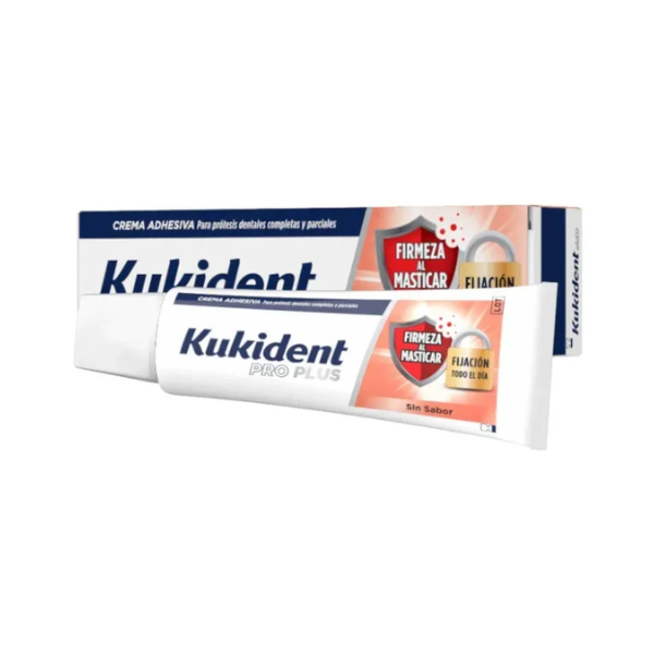 Kukident Pro Plus Sem Sabor Firmeza Mastigar Creme Fixador Próteses Dentárias