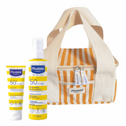 Mustela Solar Spray Leite 200ml + Rosto 40ml Pack Oferta Bolsa Necessaire