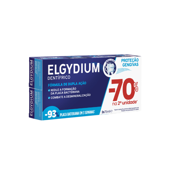 Elgydium Pasta Dentes Gengivas Pack Duplo 2x75ml -70% 2ª Unid.