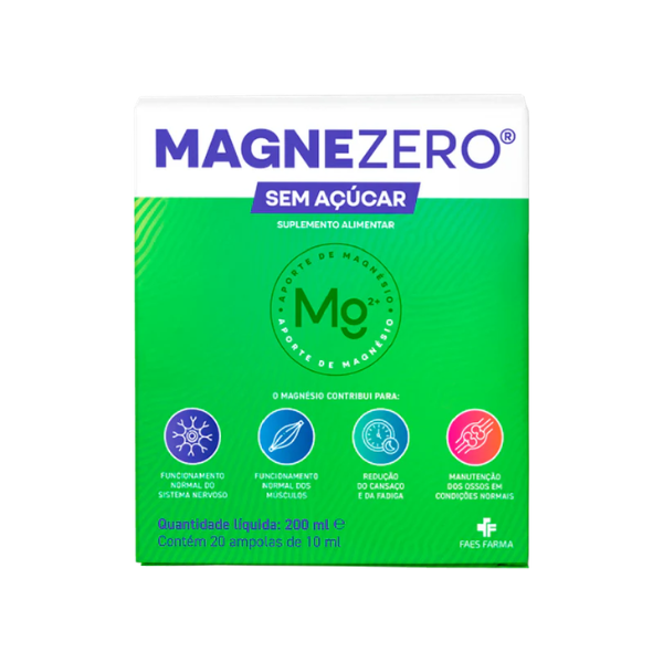 Magnezero Pidolato Magnésio 2g/10ml Músculos Fadiga Ossos Ampolas x20