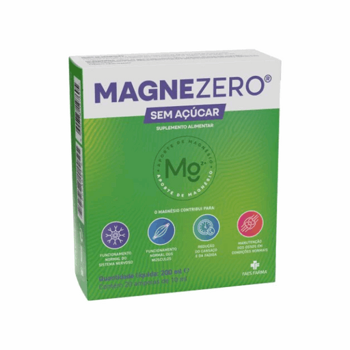 Magnezero Pidolato Magnésio 2g/10ml Músculos Fadiga Ossos Ampolas x20