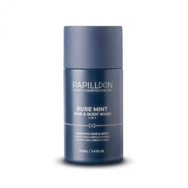 Papillon Pure Mint Champô Homem Cabelo Corpo Barba Calmante Refrescante 100ml