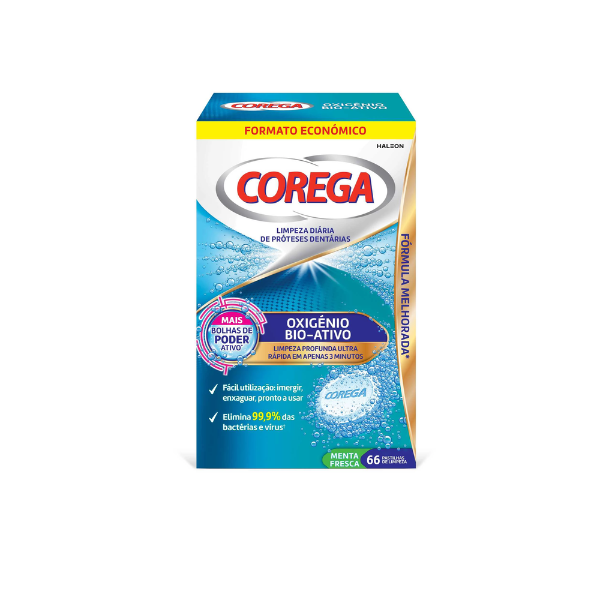 Corega Oxigénio Bio-Ativo Pastilhas Protese Dentária