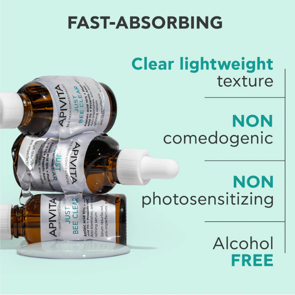 Apivita Just Bee Clear Sérum Redensificador Marcas & Imperfeições 30ml