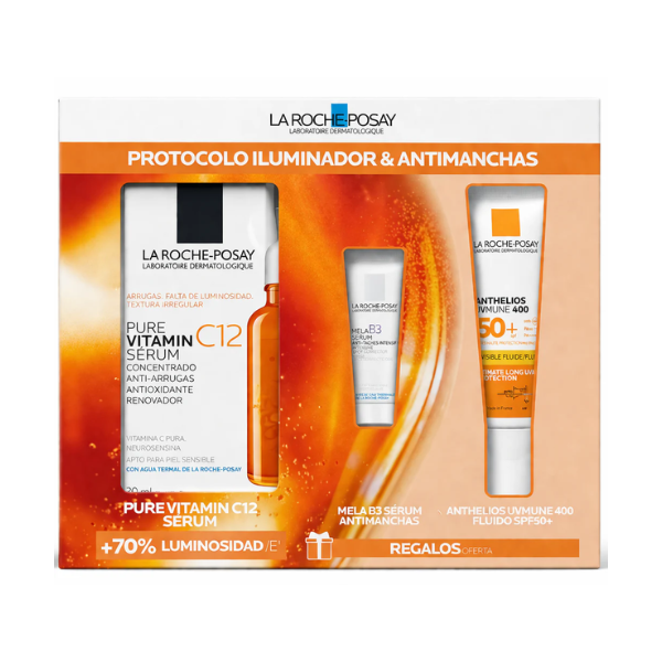 La Roche Posay Coffret Protocolo Iluminador Antimanchas Pure Vitamin C12 + OFERTA Minis
