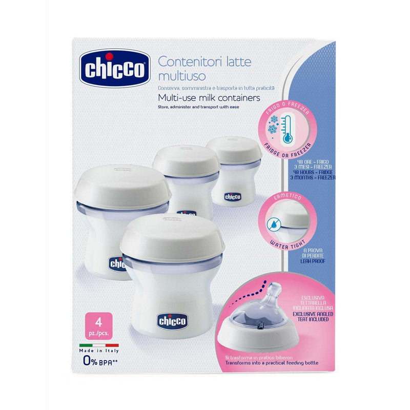 Chicco Recipientes Contentores Leite Materno Multiusos Natural Feeling 4un.