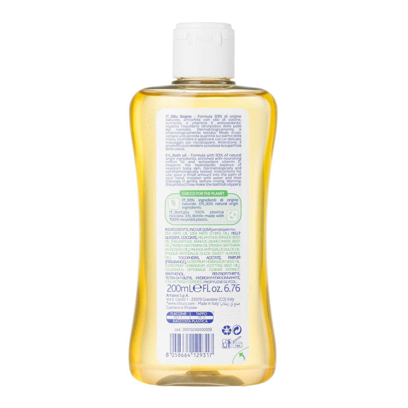 Chicco Óleo Banho Pele Sensível 200ml Baby Moments 0M+