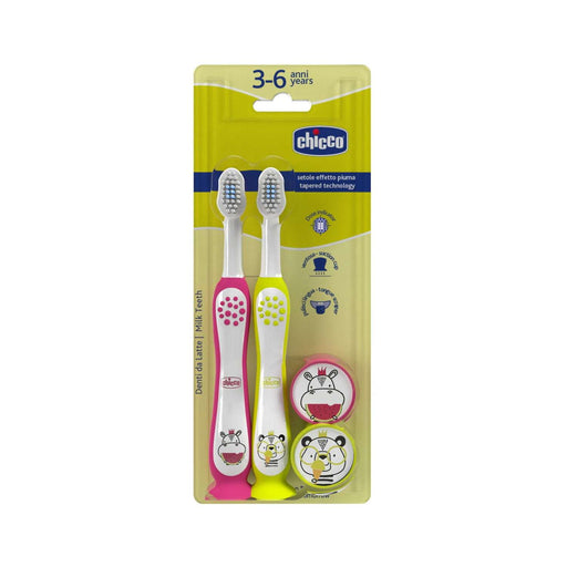 Chicco Escova Dentes Leite 3-6A Pack x2
