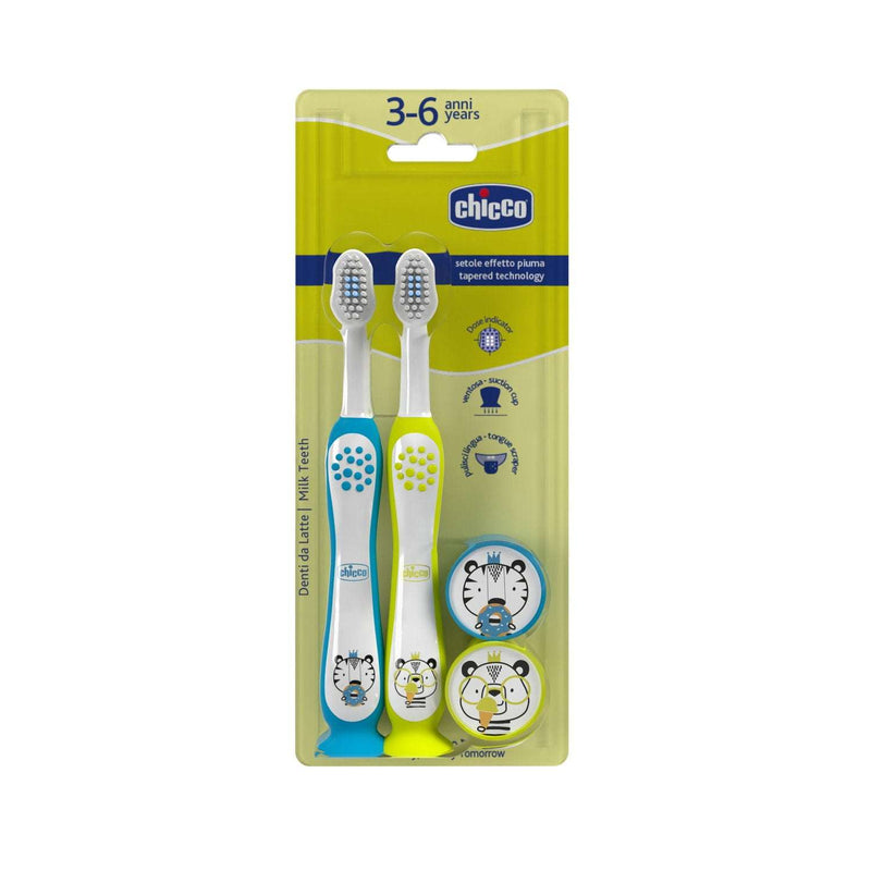 Chicco Escova Dentes Leite 3-6A Pack x2
