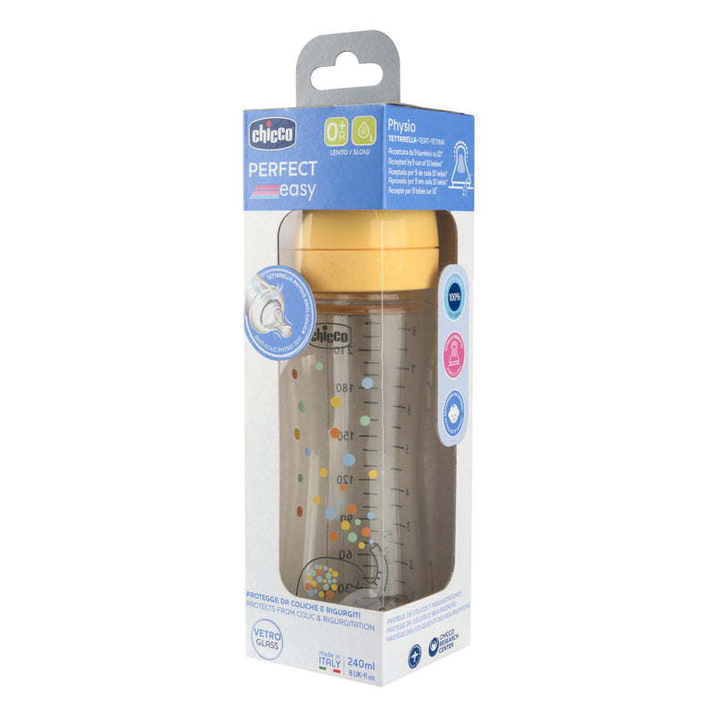 Chicco Biberão Vidro Perfect Easy 0M+ Fluxo Lento