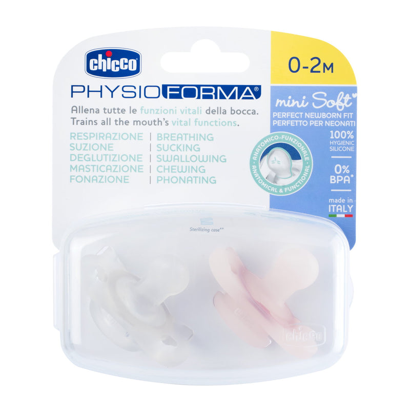 Chicco Chucha Chupeta Physioforma Minisoft 0-2M 2un.