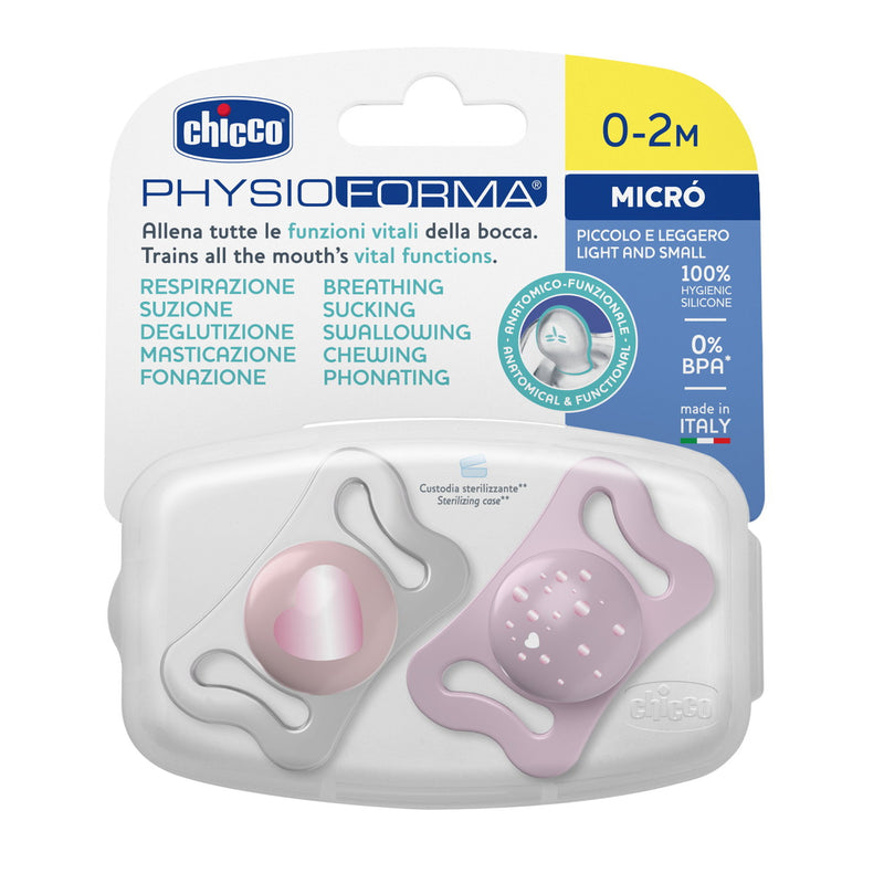 Chicco Chucha Chupeta Physioforma Micrò 0-2M 2un.