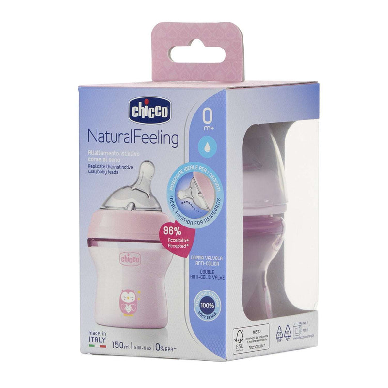 Chicco Biberão Recém-Nascido Natural Feeling 0M+ 150ml Fluxo Normal