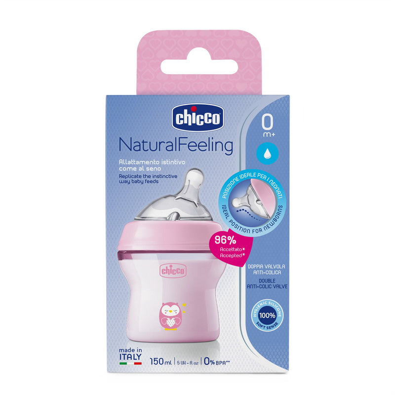 Chicco Biberão Recém-Nascido Natural Feeling 0M+ 150ml Fluxo Normal