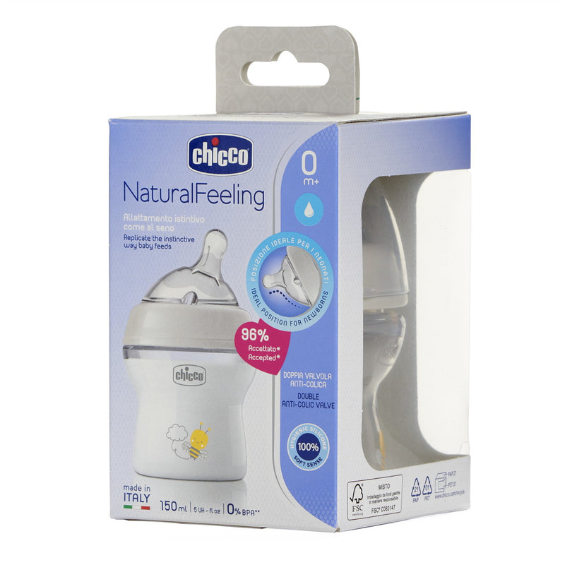 Chicco Biberão Recém-Nascido Natural Feeling 0M+ 150ml Fluxo Normal