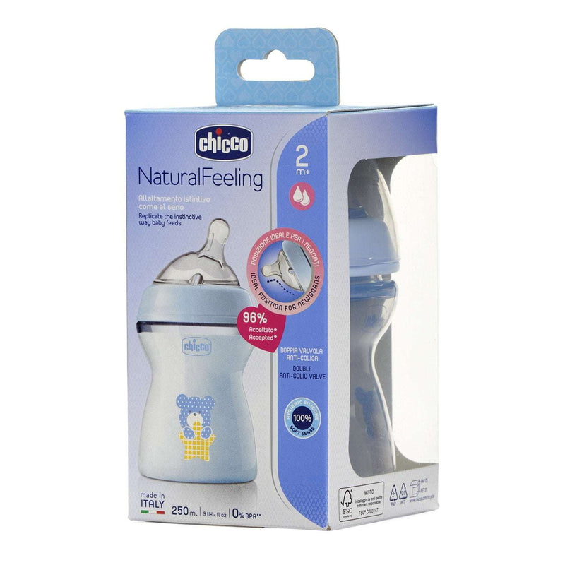 Chicco Biberão Anticólicas Natural Feeling 2M+ 250ml Fluxo Médio