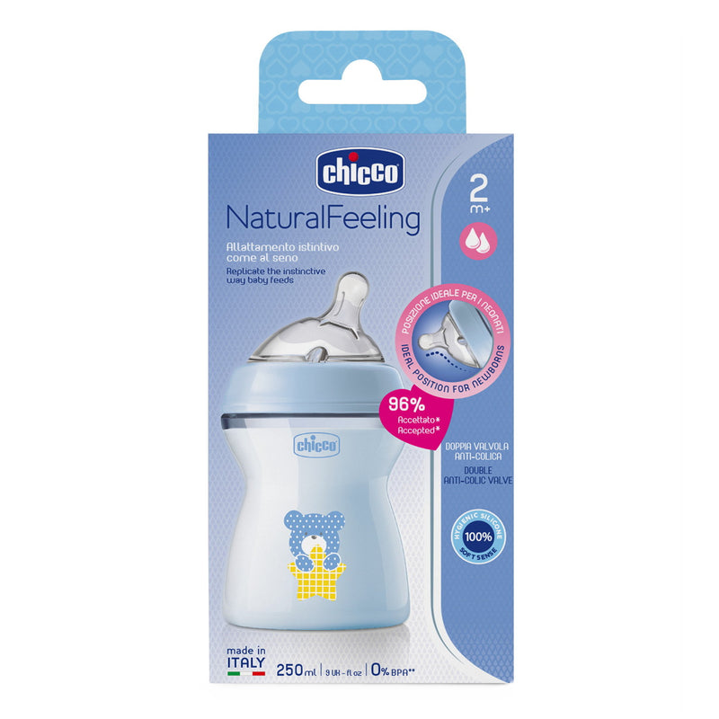 Chicco Biberão Anticólicas Natural Feeling 2M+ 250ml Fluxo Médio