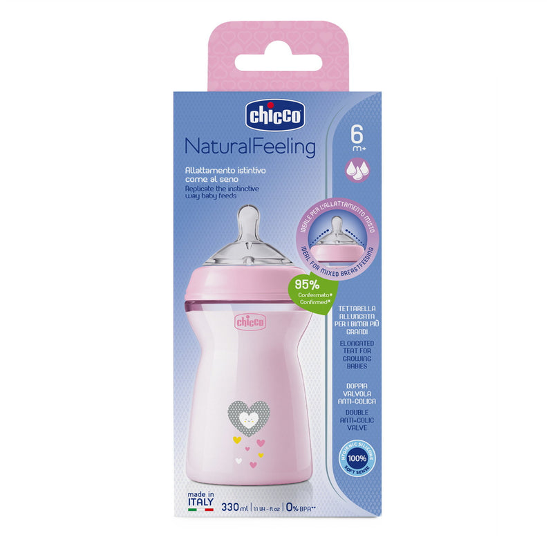 Chicco Biberão Anticólicas Natural Feeling 6M+ 330ml Fluxo Rápido