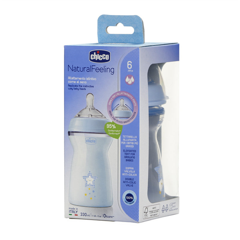 Chicco Biberão Anticólicas Natural Feeling 6M+ 330ml Fluxo Rápido