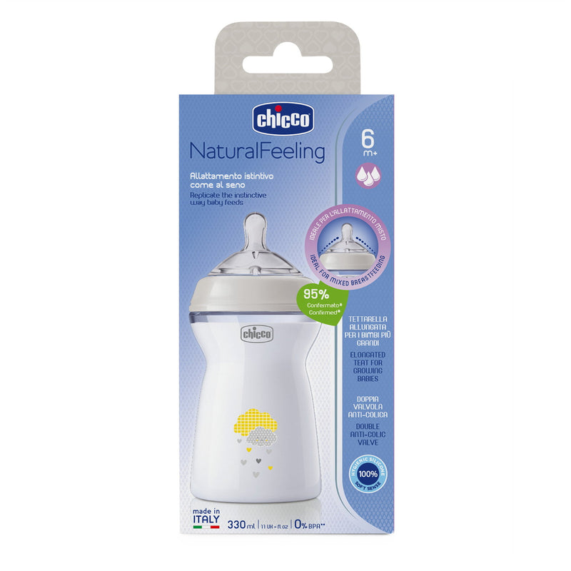 Chicco Biberão Anticólicas Natural Feeling 6M+ 330ml Fluxo Rápido